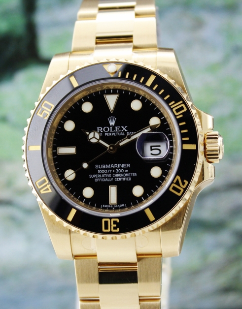 (image for) UNWORN NEW 18K YELLOW GOLD SUBMARINER DATE / 116618 LN